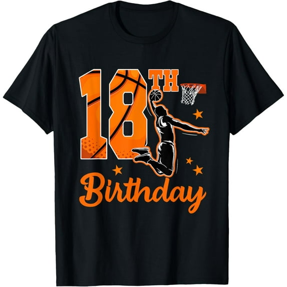 18th Birthday Basketball Theme 18 Year Old Boy Party T-Shirt