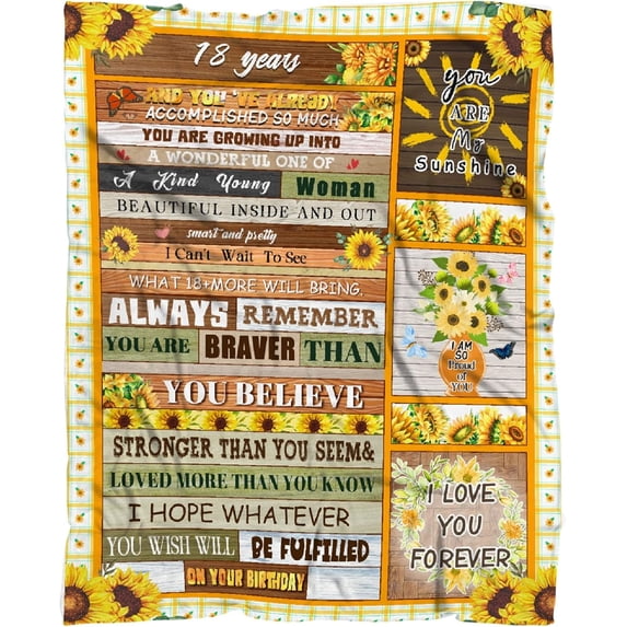 18th Birthday Blanket Blanket Flannel Fleece Bed Throw Blankets Lightweight Cozy for Bedroom All Season Sofa Decor Gift 50x60