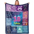 thumbnail image 1 of 18th Birthday Blanket Soft Flannel Throw Blanket Lightweight Cozy Birthday Blanket for Boys Girls Adults Comfortable Bed Blanket for Sofa Living Room Home Camping Couch (50"x60"), 1 of 6