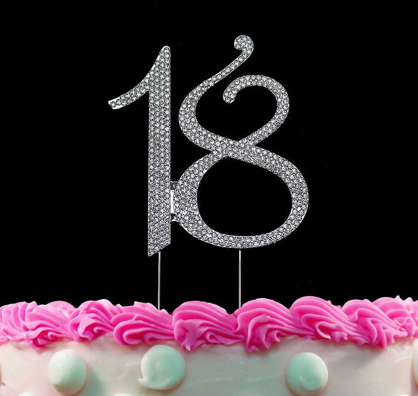 18th Birthday Cake Toppers Crystal Cake Topper 18 Silver - Walmart.com