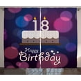 thumbnail image 1 of Ambesonne Purple Curtains 2 Panel Set, Cartoon Birthday Cake, 108" x 90", Purple and Lilac, 1 of 3