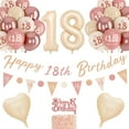 thumbnail image 1 of 18th Birthday Decorations for Girls, Retro Blush Pink Balloons, 18th Birthday Banner, Unique Triangle Flag Banner, 18th Birthday Balloons, Rose Gold White Sand Nude Balloon Set, 1 of 7