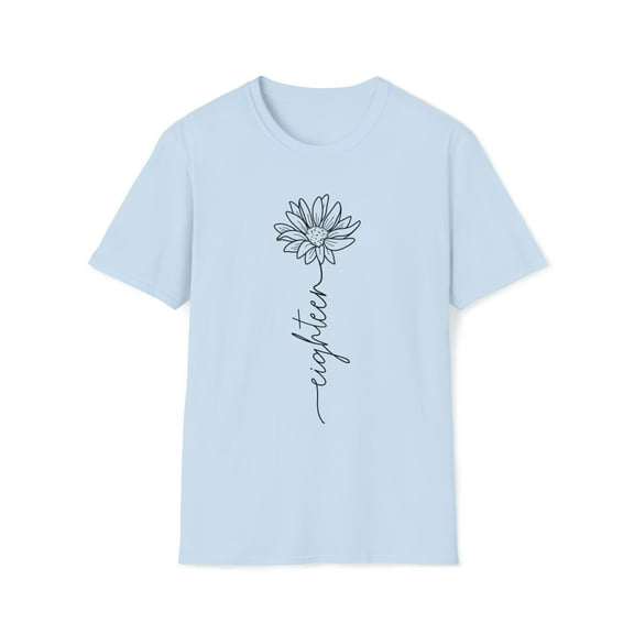 18th Birthday Flower, Gildan Unisex Softstyle T-Shirt, Graphic Tee, S-3XL