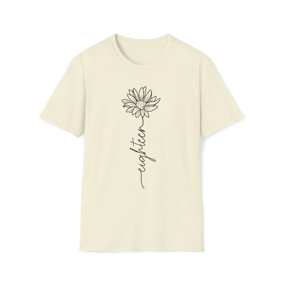 18th Birthday Flower, Gildan Unisex Softstyle T-Shirt, Graphic Tee, S-3XL