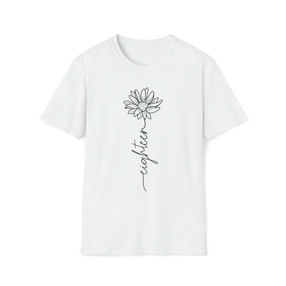 18th Birthday Flower, Gildan Unisex Softstyle T-Shirt, Graphic Tee, S-3XL