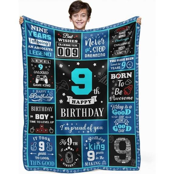 18th Birthday Gamer Gifts for Boys, 18 Year Old Gifts for Boys, 18th Birthday Decorations for Boys, Kids Game Theme Blanket 60 x 50 Inches for Boys 18th Birthday Gaming Gifts Gamer Night Room Decor