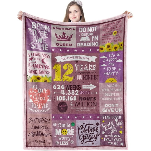 18th Birthday Gifts Blanket for Her,18 Year Old Girl Birthday Gifts Blankets 18th Birthday Decorations Blanket Best Gifts Ideas for 18 Year Old Girl Teen Girl Gifts Throw Blankets 50"X60"