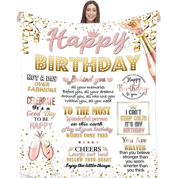 18th Birthday Gifts Blanket for Her, Birthday Gifts for Women Turning 18 Unique, Personalised Birthday Flanell Blanket for Women, Best Friends, Bestie, Sister, Daughter, Niece