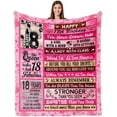 thumbnail image 1 of 18th Birthday Gifts for Girl, 18 Birthday Decor for Girl Blanket 60"x50", Happy Birthday Gifts for 18 Year Old Girl, 18th Girl Birthday Gifts Ideas for Adult Bestie Sister Daughter Blankets, 1 of 5