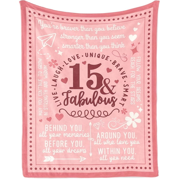 18th Birthday Gifts for Girls, 18 Year Old Girl Birthday Gifts - Gifts for 18 Year Old Girl, Daughters, Sisters, Granddaughters, Nieces - Flannel Plush Throw Blanket - Pink - 50"x 65"