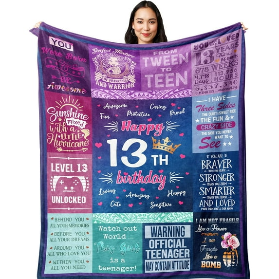 18th Birthday Gifts for Girls - 18th Birthday Decorations for Girl 60"x50" Blanket - Gifts for 18 Year Old Girl- Gifts for Daughter Bestie Sister- 18th Birthday Gift Ideas - 18th Bday Decor