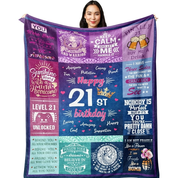 18th Birthday Gifts for Girls - 18th Birthday Decorations for Girl 60"x50" Blanket - Gifts for 18 Year Old Girl- Gifts for Daughter Bestie Sister- 18th Birthday Gift Ideas - 18th Bday Decor