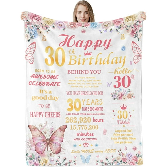 18th Birthday Gifts for Girls,Birthday Gifts for 18 Year Old Girl 18th Birthday Decorations Blanket Best Gifts Presents for 18 Year Old Girl Teen Girl Throw Blankets 50"X60"