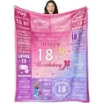 thumbnail image 1 of 18th Birthday Gifts for Girls, 18th Birthday Gift Idea for Daughter Sister, 18 Year Old Blanket for Girls, Birthday Gifts for 18 Years Old Girl, 18th Birthday Pink Throw Blanket Decor 60"x50", 1 of 6