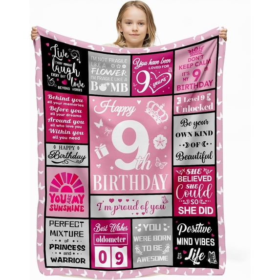 18th Birthday Gifts for Her, Pink Blanket Birthday Gifts for 18 Year Old, 18th Birthday Decorations for Girl, Blanket Birthday Presents for Teen Girls Age 18, Double Digits Birthday Blanket 50"X60"