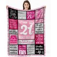 thumbnail image 1 of 18th Birthday Gifts for Her, Pink Blanket Birthday Gifts for 18 Year Old, 18th Birthday Decorations for Girl, Blanket Birthday Presents for Teen Girls Age 18, Double Digits Birthday Blanket 50"X60", 1 of 6