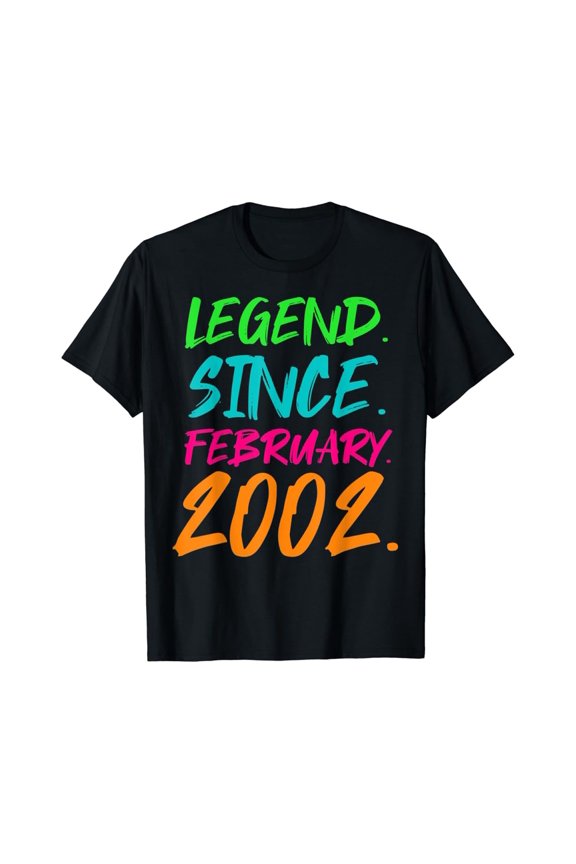 18th Birthday Gifts - Legend Since February 2002 T-Shirt Vintage Tee -Birthday Gifts, Birthday Gift