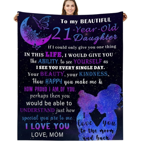 18th Birthday Gifts for Girls, 50x60 Inch Happy 18th Birthday Throw Blankets Gifts for Turning 18 Daughter Gifts from Mom