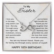 18th Birthday Gifts for Sister - To My Sister Necklace from Sister - 18 Years Old Sister Title 14k White Gold Finish, Box Choice Standard Box