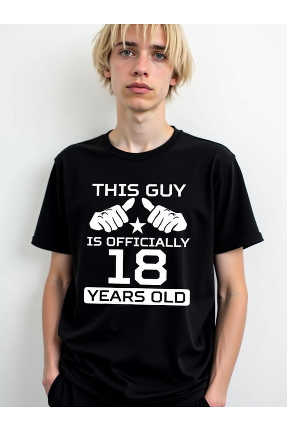 18th Birthday Guy Tee men t-shirt black elegantly short Cool shirts, Funny shirts, t shirt Original Unisex Shirt Printed tshirts