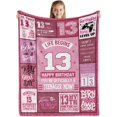 thumbnail image 1 of 18th Birthday Present for Girls,Pink 18th Birthday Decorations for Girls Blanket,18th Birthday Present Ideas for 18 Year Old Girls,18th Birthday Decorations Throw Blanket for Teen Girls Niece 50"x60", 1 of 6