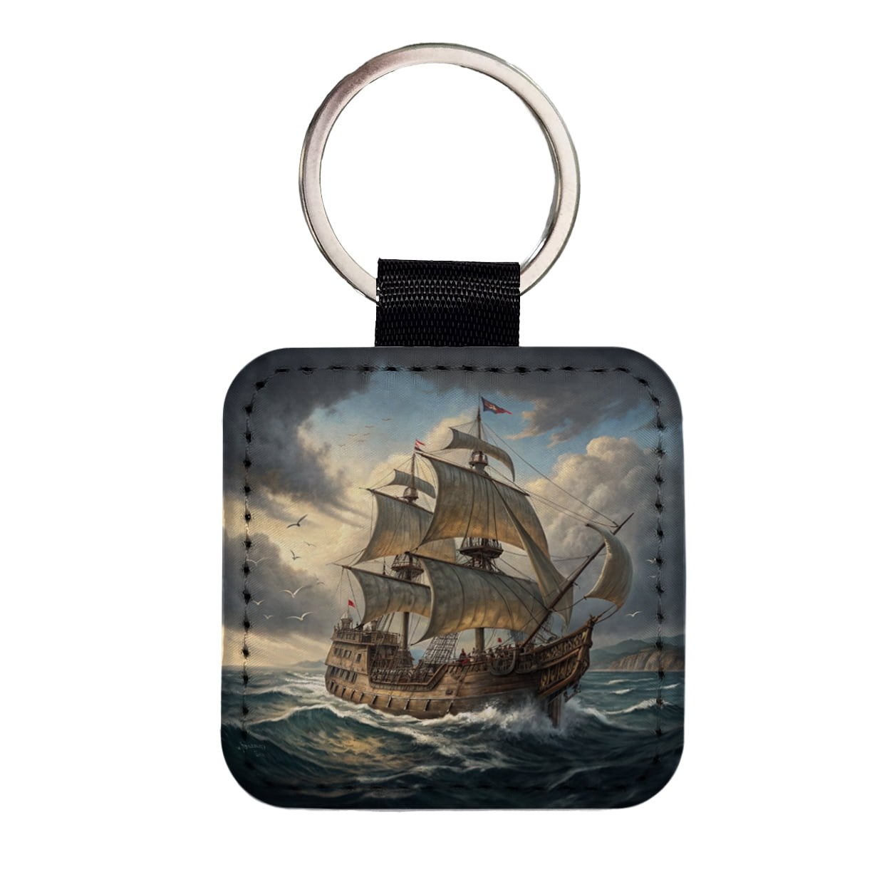 18th Century Privateer Sailing Ship At Sea Age of Sail Faux Leather ...