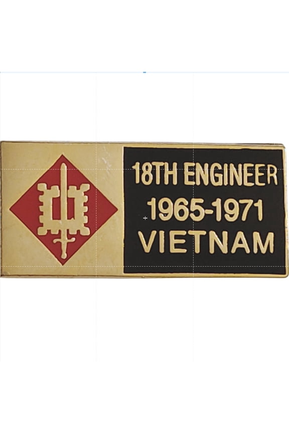 18th Engineer Brigade Vietnam Veteran Novelty Hat Lapel Pin 11/8" 1/2"