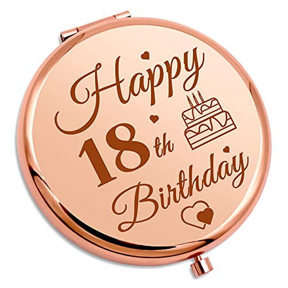 18th Happy Birthday Gift for Girls Compact Makeup Mirror 18 Year Old