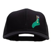 18th Hole on Green Patched Premium Mesh Cap - Black Black OSFM
