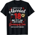 thumbnail image 1 of 18th Wedding Anniversary 18-Year Married Couple Matching T-Shirt, 1 of 6