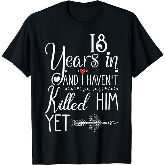18th Wedding Anniversary for Her Wife Just Married 18 Years T-Shirt