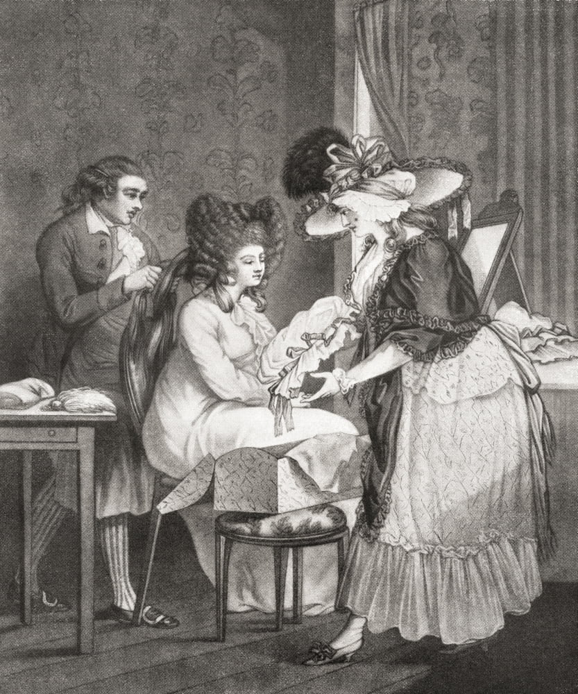18th century lady at her morning toilette From Illustrierte Sittengeschichte vom Mittelalter bis zur Gegenwart by Eduard Fuchs published 1912 Canvas Art - Ken Welsh Design Pics (24 x 30)