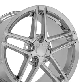 Set(4) OE Wheels CV07A 17x9.5 & 18x10.5 Chrome Rims 5x120.65