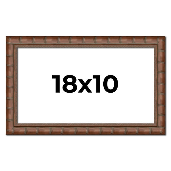 18x10 Dark Brown Bamboo Real Wood Picture Frame Width 1.5 inches | Interior Frame Depth 0.5 inches