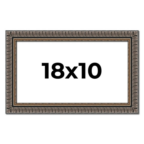 18x10 Frame Black Feather Payton Ornate Solid Wood Picture Frame Width 1.75 Inches | Interior Depth