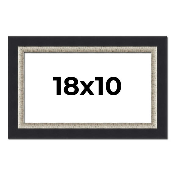 18x10 Frame Black Real Wood Picture Frame Width 2.25 Inches | Interior Frame Depth 0.5 Inches |