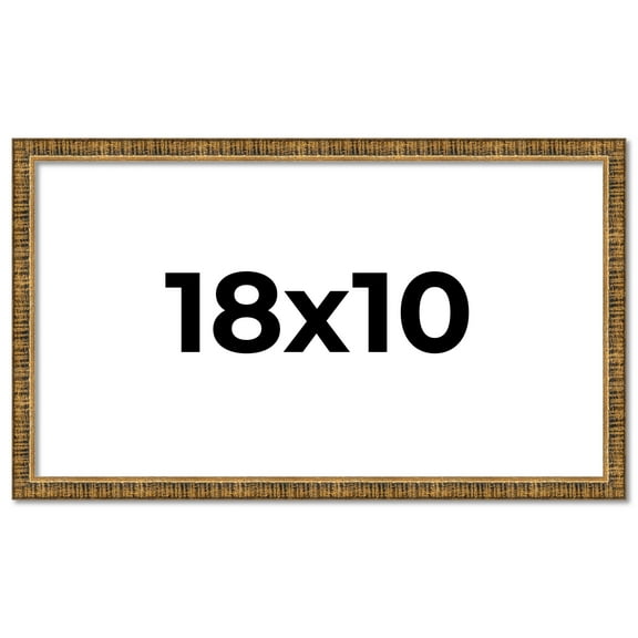 18x10 Frame Gold Kingsley Distressed Solid Wood Picture Frame Width 0.75 Inches | Interior Frame