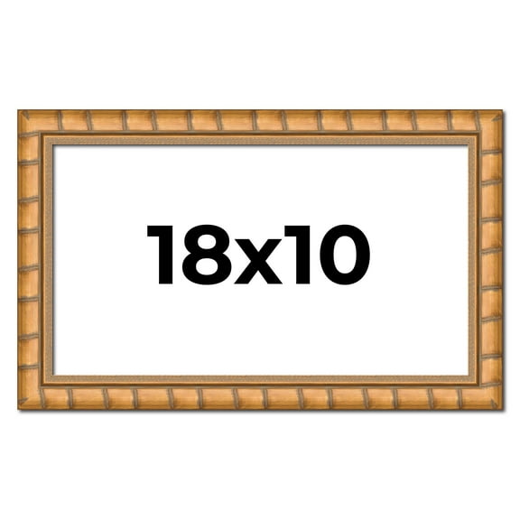 18x10 Frame Gold Real Wood Picture Frame Width 1.5 inches | Interior Frame Depth 0.5 inches |