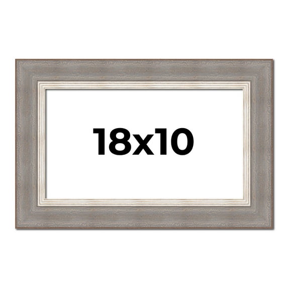 18x10 Frame Grey Real Wood Picture Frame Width 2.75 Inches | Interior Frame Depth 0.5 Inches |