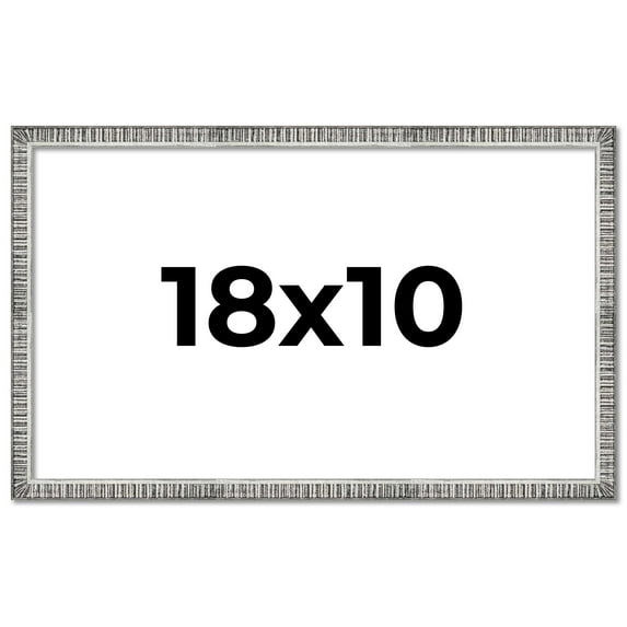 18x10 Frame Silver Picture Frame - Complete Modern Photo Frame Includes UV Acrylic Shatter Guard