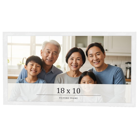 18x10 Frame White Real Wood Picture Frame Width 0.75 inches | Interior Frame Depth 0.5 inches |