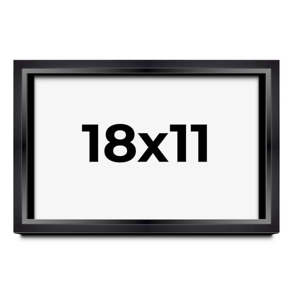 18x11 Black Shadowbox Frame - Interior Size 18x11 by 1.5 Inches - Made to Display Items Up To 1.5 Inches Deep