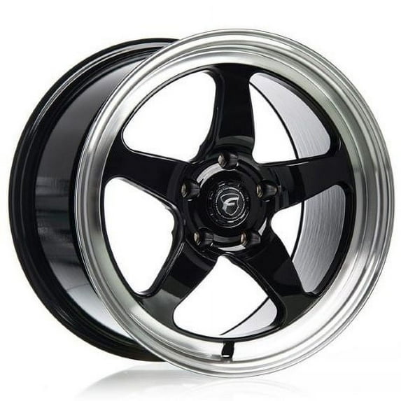 18x11 Forgestar F091 D5 Drag Gloss Black Machined Wheel 5x4.5 (56mm)