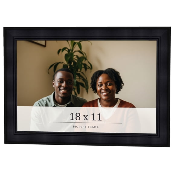 18x11 Frame Black Passaggi Solid Wood Picture Frame Width 1.5 Inches | Interior Depth 0.5 Inches |