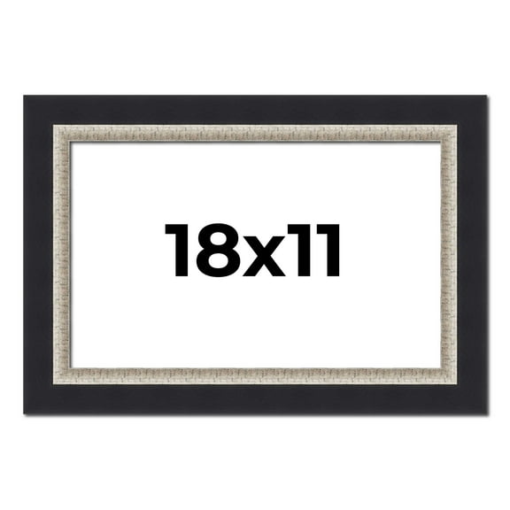 18x11 Frame Black Real Wood Picture Frame Width 2.25 Inches | Interior Frame Depth 0.5 Inches |