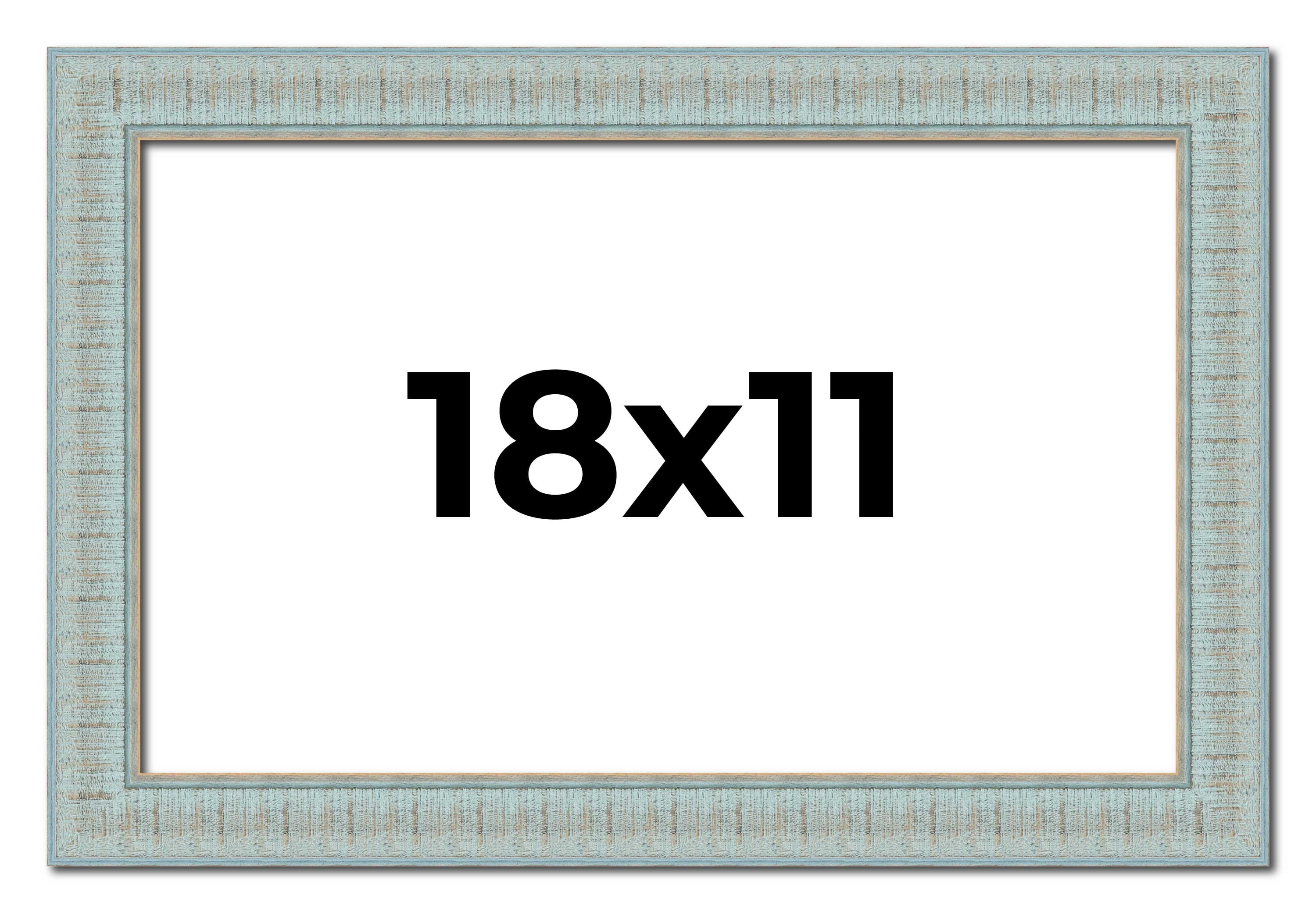 18x11 Frame Blue Teal Distressed Solid Wood Picture Frame | 1.625 Inch ...