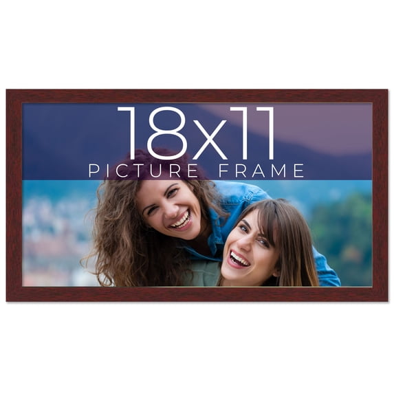 18x11 Frame Brown Solid Wood Picture Frame Width 0.75 Inches | Interior Frame Depth 0.5 Inches |
