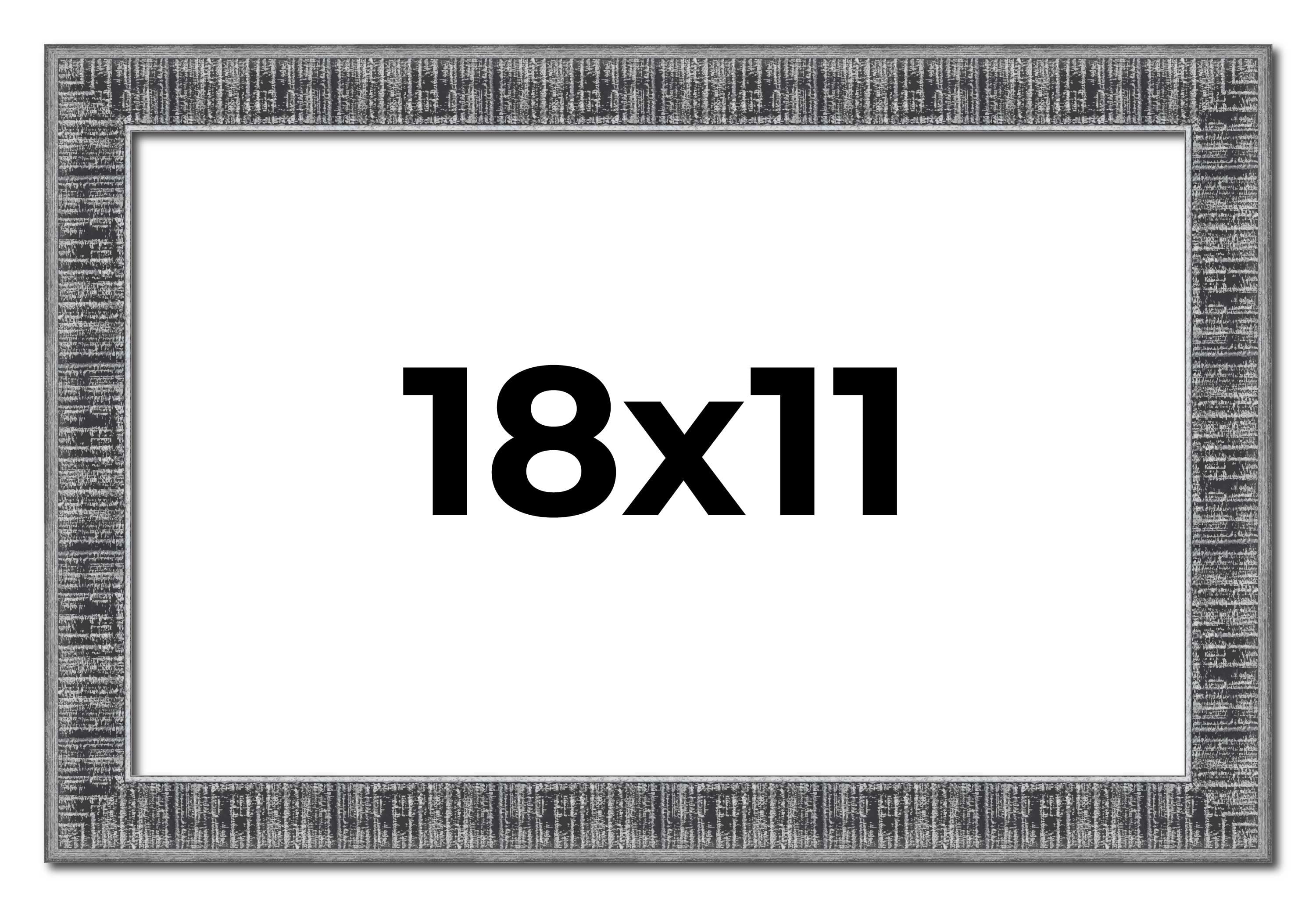 18x11 Frame Silver Black Rustic Sonoma Solid Wood Picture Frame | 1.5 ...