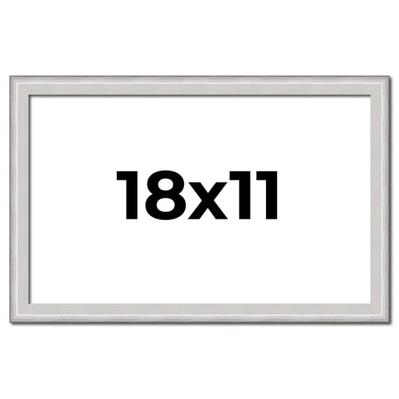 18x11 Frame Silver Inner Slope Bevel Picture Frame | 1 Inch Moulding Width | 0.75 Inch Rabbet Depth