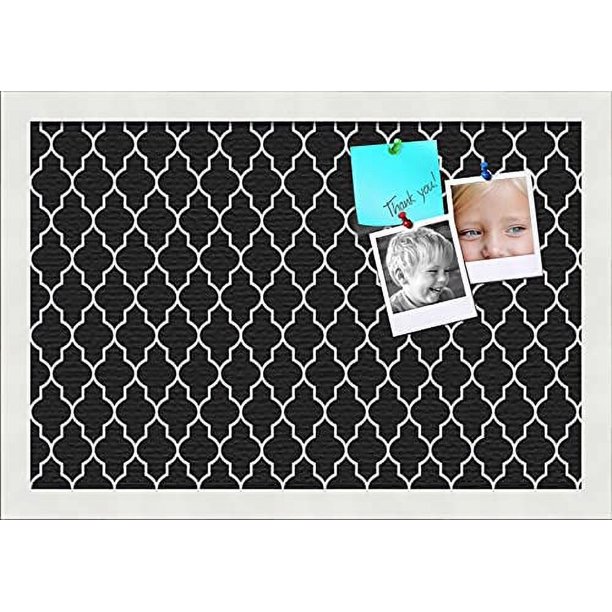 18x12 Cork Bulletin Board Quatrefoil Black Board with a Canvas Style